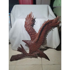 Beautiful Hand Carved Wooden Eagle Sculpture